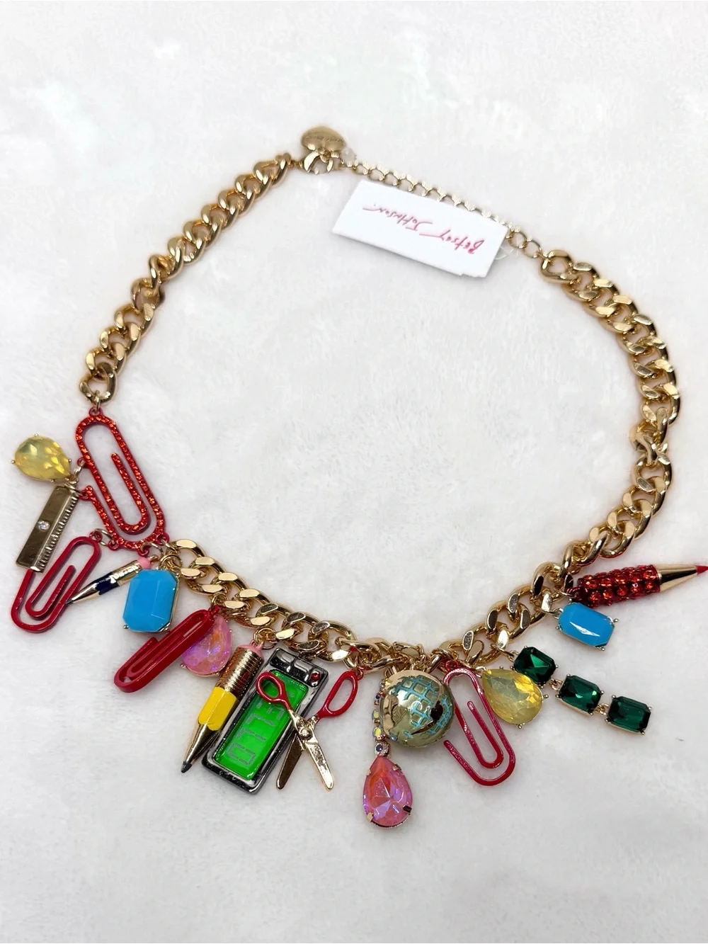NWT Betsey Johnson Teacher School Supply Charm Necklace